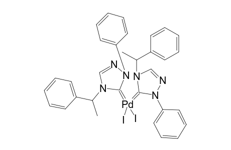 (trans-anti)-bis[ 1-Phenyl-4-( 1'-phenylethyl)-4,5-dihydro-1H-1,2,4-triazol-5-ylidene]diiodopalladium (II)