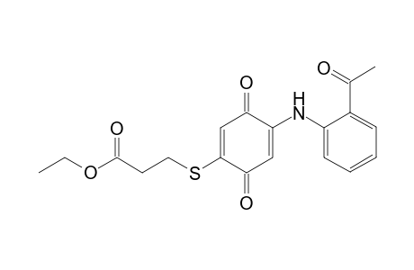 3-[4-(2-Acetyl-phenylamino)-3,6-dioxo-cyclohexa-1,4-dienylsulfanyl]-propionic acid ethyl ester