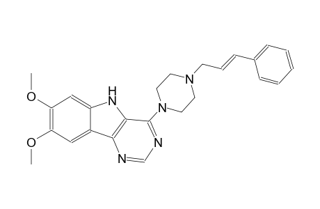 7,8-dimethoxy-4-{4-[(2E)-3-phenyl-2-propenyl]-1-piperazinyl}-5H-pyrimido[5,4-b]indole