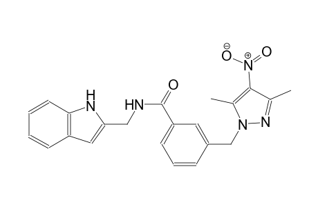 3-[(3,5-dimethyl-4-nitro-1H-pyrazol-1-yl)methyl]-N-(1H-indol-2-ylmethyl)benzamide