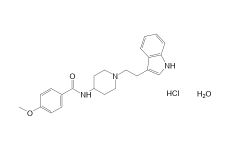 N-{1-[2-(indol-3-yl)ethyl]-4-piperidyl}-p-anisamide, monohydrochloride, hydrate