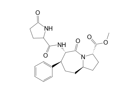 (3S,4S,7R,10S)-1-Aza-3-pyroglutamoylamino-4-phenyl-10-carbomethoxybicyclo[5.3.0]decane