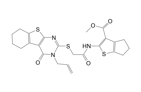 4H-cyclopenta[b]thiophene-3-carboxylic acid, 2-[[[[3,4,5,6,7,8-hexahydro-4-oxo-3-(2-propenyl)benzo[4,5]thieno[2,3-d]pyrimidin-2-yl]thio]acetyl]amino]-5,6-dihydro-, methyl ester