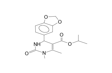 1,6-dimethyl-4-(benzo-1,3-dioxolan-5-yl)-5-isopropoxycarbonyl-1,2,3,4-tetrahydropyrimidine-2-one
