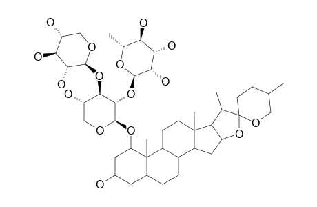 (25S)-5-ALPHA-SPIROSTANE-1-BETA,3-ALPHA-DIOL-1-O-[O-ALPHA-L-RHAMNOPYRANOSYL-(1->2)-O-[BETA-D-XYLOPYRANOSYL-(1->3)]-BETA-D-XYLOPYRANOSIDE