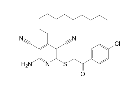 2-Amino-6-[[2-(4-chlorophenyl)-2-keto-ethyl]thio]-4-undecyl-dinicotinonitrile