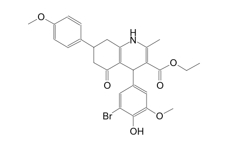 3-quinolinecarboxylic acid, 4-(3-bromo-4-hydroxy-5-methoxyphenyl)-1,4,5,6,7,8-hexahydro-7-(4-methoxyphenyl)-2-methyl-5-oxo-, ethyl ester