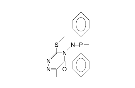 4-Diphenyl(methyl)phosphoranylideneamino-6-methyl-3-methylthio-4,5-dihydro-1,2,4-triazin-5-one