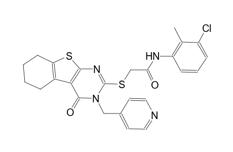 N-(3-chloro-2-methylphenyl)-2-{[4-oxo-3-(4-pyridinylmethyl)-3,4,5,6,7,8-hexahydro[1]benzothieno[2,3-d]pyrimidin-2-yl]sulfanyl}acetamide