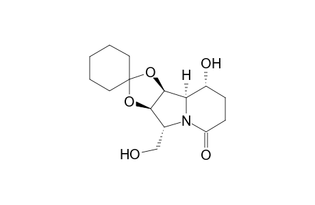 (1S,2R,3R,8R,8aR)-1,2-Cyclohexylidenedioxy-3-hydroxymethyl-8-hydroxyindolizidin-5-one