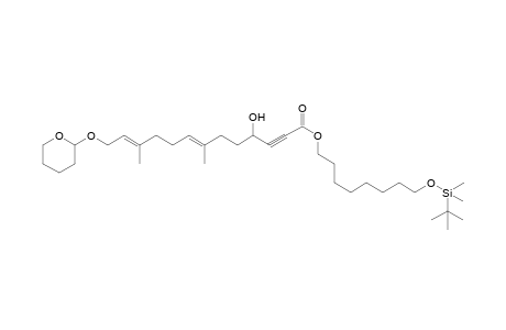 ([(tert-Butyl)dimethylsilyl]oxy}octyl (RS,E,E)-4-Hydroxy-7,11-dimethyl-13-{[(RS)-tetrahydro-2H-pyran-2-yl]oxy}trideca-7,11-dien-2-ynoate
