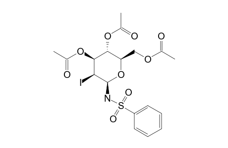 acetic acid [(2R,3R,4S,5S,6R)-4-acetoxy-2-(acetoxymethyl)-5-iodo-6-(phenylsulfonylamino)tetrahydropyran-3-yl] ester