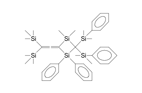 1,1-Dimethyl-2-(bis[trimethylsilyl]-ethylidene)-3,3-diphenyl-4,4-bis(phenyl-dimethylsilyl)-1,3-disila-cyclobutane