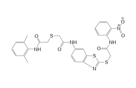 N-(2,6-dimethylphenyl)-2-((2-((2-((2-((2-nitrophenyl)amino)-2-oxoethyl)thio)benzo[d]thiazol-6-yl)amino)-2-oxoethyl)thio)acetamide