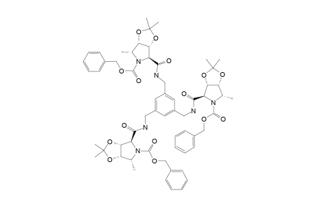 1,3,5-TRIS-[(2R,3S,4R,5S)-N-BENZYLOXYCARBONYL-2-CARBONYLAMINO-METHYL-3,4-O-ISOPROPYLIDENE-5-METHYLPYRROLIDINE-3,4-DIOL]-BENZENE