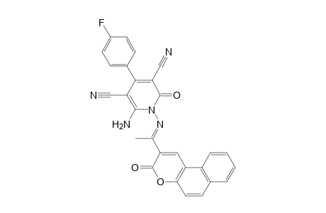 6-Amino-4-(4-fluorophenyl)-2-oxo-1-(1-(3-oxo-3H-benzo[f]chromen-2-yl)ethylideneamino)-1,2-dihydropyridine-3,5-dicarbonitrile