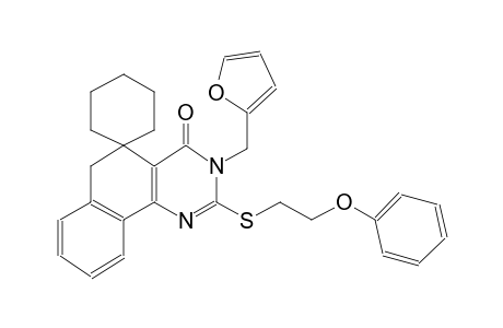 3-(furan-2-ylmethyl)-2-((2-phenoxyethyl)thio)-3H-spiro[benzo[h]quinazoline-5,1'-cyclohexan]-4(6H)-one