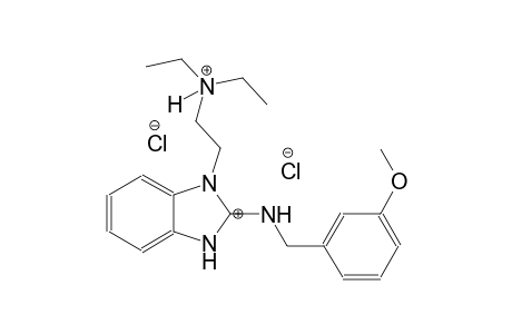 (E)-N,N-diethyl-2-(2-((3-methoxybenzyl)iminio)-2,3-dihydro-1H-benzo[d]imidazol-1-yl)ethanaminium chloride