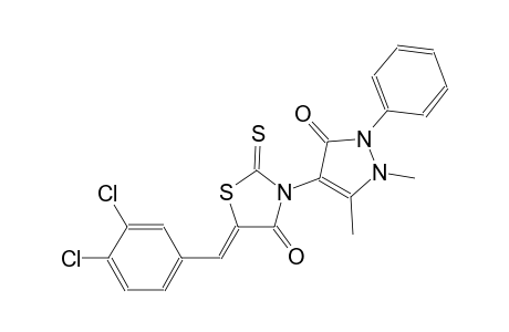(5Z)-5-(3,4-dichlorobenzylidene)-3-(1,5-dimethyl-3-oxo-2-phenyl-2,3-dihydro-1H-pyrazol-4-yl)-2-thioxo-1,3-thiazolidin-4-one