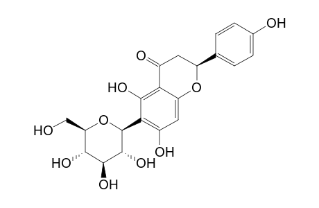 (2S)-5,7-dihydroxy-2-(4-hydroxyphenyl)-6-[(2S,3R,4R,5S,6R)-3,4,5-trihydroxy-6-(hydroxymethyl)-2-oxanyl]-3,4-dihydro-2H-1-benzopyran-4-one