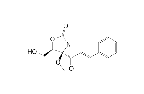 (4.alpha.,4(E),5.beta.)-(+-)-5-(Hydroxymethyl)-4-methoxy-3-methyl-4-(1-oxo-3-phenyl-2-propenyl)-2-oxazolidinone