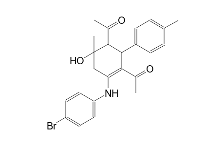 1-[3-acetyl-4-[(4-bromophenyl)amino]-6-hydroxy-6-methyl-2-(4-methylphenyl)-1-cyclohex-3-enyl]ethanone 1-[4-[(4-bromophenyl)amino]-3-ethanoyl-6-hydroxy-6-methyl-2-(4-methylphenyl)-1-cyclohex-3-enyl]ethanone