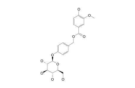 AMBUROSIDE-B;4-(O-BETA-D-GLUCOPYRANOSYL)-HYDROXY-7-(3'-METHOXY-4'-HYDROXY-BENZOYL)-BENZYLALCOHOL