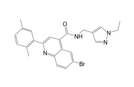 6-bromo-2-(2,5-dimethylphenyl)-N-[(1-ethyl-1H-pyrazol-4-yl)methyl]-4-quinolinecarboxamide
