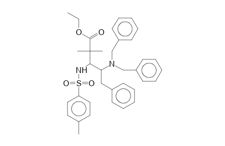Pentanoic acid, 4-(dibenzylamino)-2,2-dimethyl-5-phenyl-3-(p-tosylamino)-, ethyl ester