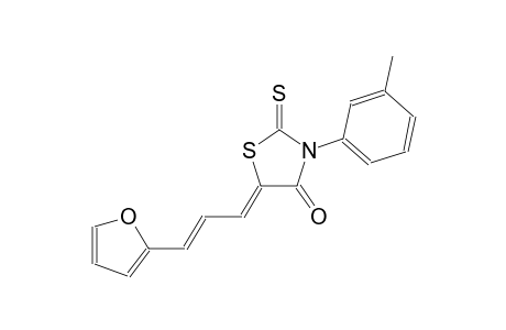 (5Z)-5-[(2E)-3-(2-furyl)-2-propenylidene]-3-(3-methylphenyl)-2-thioxo-1,3-thiazolidin-4-one