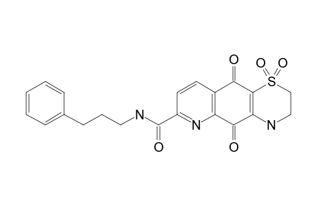 N-(3-PHENYLPROPYL)-5,10-DIOXO-3,4,5,10-TETRAHYDRO-2H-[1,4]-THIAZINO-[2,3-G]-QUINOLINE-7-CARBOXAMIDE-1,1-DIOXIDE
