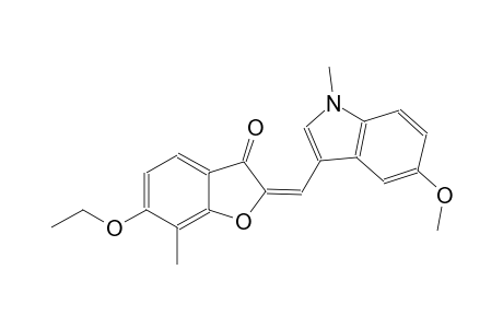3(2H)-benzofuranone, 6-ethoxy-2-[(5-methoxy-1-methyl-1H-indol-3-yl)methylene]-7-methyl-, (2E)-
