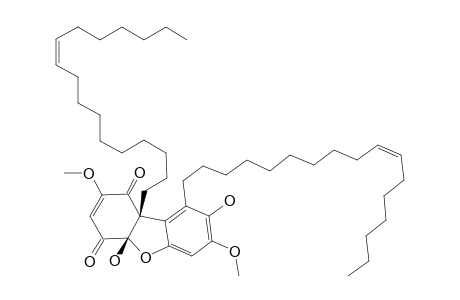 BELAMCANDONE-P;9,9B-DI-[(Z)-10-HEPTADECENYL]-4A,8-DIHYDROXY-2,7-DIMETHOXY-1,4-DIOXO-1,4,4A,9B-TETRAHYDRO-DIBENZOFURAN