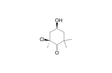 Cyclohexanone, 2-chloro-4-hydroxy-2,6,6-trimethyl-, (2S-cis)-
