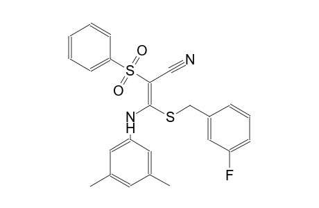 2-propenenitrile, 3-[(3,5-dimethylphenyl)amino]-3-[[(3-fluorophenyl)methyl]thio]-2-(phenylsulfonyl)-, (2E)-