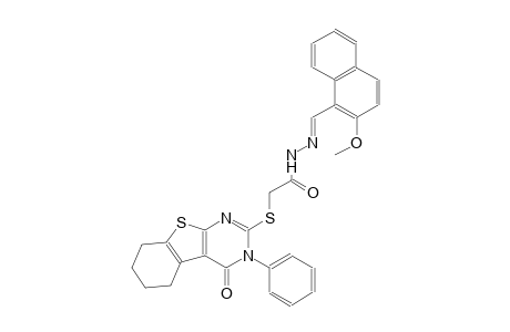 N'-[(E)-(2-methoxy-1-naphthyl)methylidene]-2-[(4-oxo-3-phenyl-3,4,5,6,7,8-hexahydro[1]benzothieno[2,3-d]pyrimidin-2-yl)sulfanyl]acetohydrazide