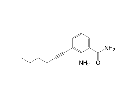 2-Amino-3-(1-hexynyl)-5-methylbenzamide