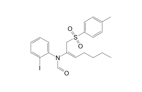 2-[N-Formyl-N-(2-iodophenyl)amido]-1-tosylhept-2-ene