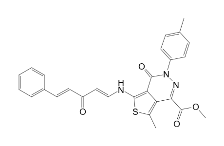 Methyl 4-oxo-7-methyl-5-[(3'-oxo-5'-phenylpenta-1',4'-dienyl)amino]-3-(p-tolyl)-3,4-dihydrothieno[3,4-d]pyridazine-1-carboxylate