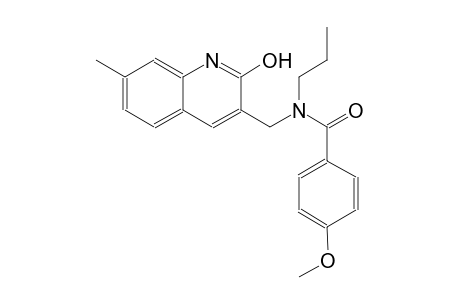 N-[(2-hydroxy-7-methyl-3-quinolinyl)methyl]-4-methoxy-N-propylbenzamide