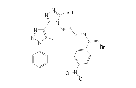 1-[2-Bromo-1-(1-(p-nitrophenyl)ethylideneimino)ethylamino]-2-mercapto-5-[5-methyl-1-(4-methylphenyl)-1,2,3-triazol-4-yl)-1,3,4-triazole