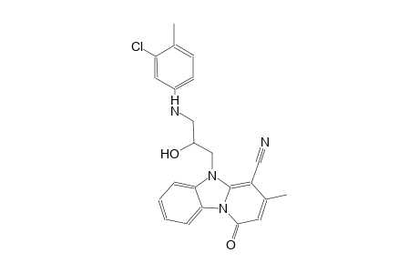 5-[3-(3-chloro-4-methylanilino)-2-hydroxypropyl]-3-methyl-1-oxo-1,5-dihydropyrido[1,2-a]benzimidazole-4-carbonitrile