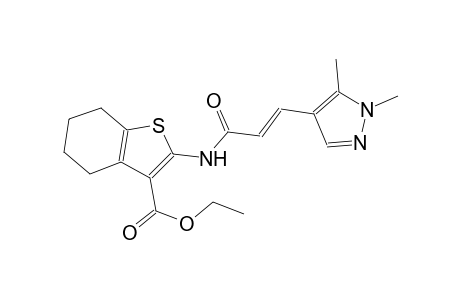 ethyl 2-{[(2E)-3-(1,5-dimethyl-1H-pyrazol-4-yl)-2-propenoyl]amino}-4,5,6,7-tetrahydro-1-benzothiophene-3-carboxylate