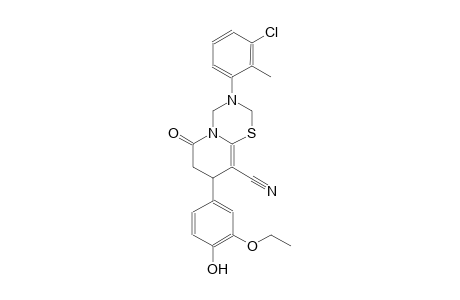 2H,6H-pyrido[2,1-b][1,3,5]thiadiazine-9-carbonitrile, 3-(3-chloro-2-methylphenyl)-8-(3-ethoxy-4-hydroxyphenyl)-3,4,7,8-tetrahydro-6-oxo-