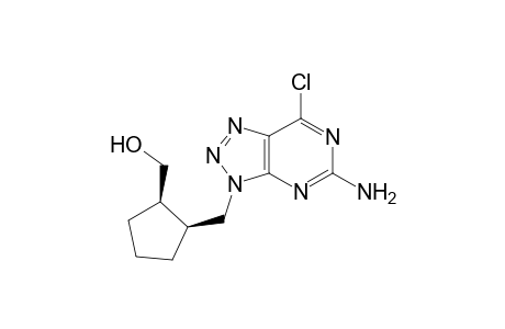 (+-)-cis-2-Amino-8-aza-6-chloro-9-[2-(hydroxymethyl)cyclopentylmethyl]purine