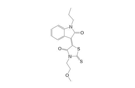 (3Z)-3-[3-(2-methoxyethyl)-4-oxo-2-thioxo-1,3-thiazolidin-5-ylidene]-1-propyl-1,3-dihydro-2H-indol-2-one
