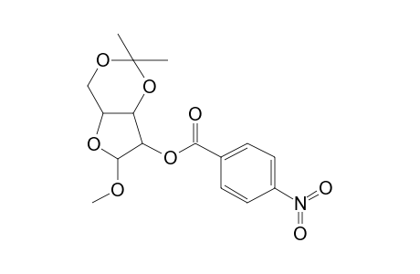 Methyl 2-o-[p-nitrobenzoyl]-3,5-o-isopropylidene-.beta.-D-xylofuranoside