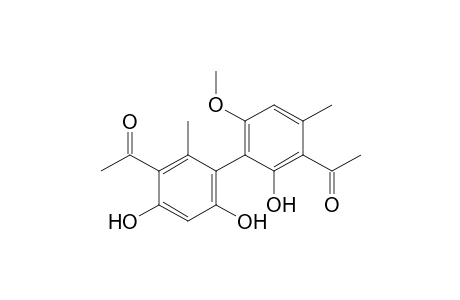 1-[3-(3-acetyl-4,6-dihydroxy-2-methyl-phenyl)-2-hydroxy-4-methoxy-6-methyl-phenyl]ethanone
