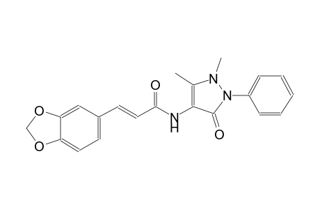 (2E)-3-(1,3-benzodioxol-5-yl)-N-(1,5-dimethyl-3-oxo-2-phenyl-2,3-dihydro-1H-pyrazol-4-yl)-2-propenamide