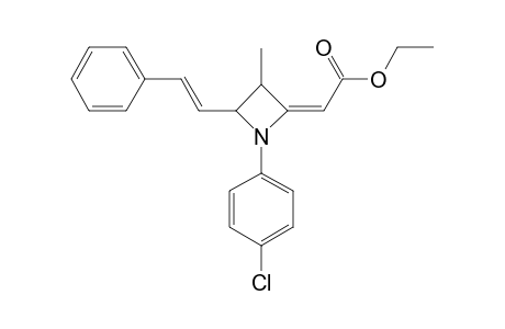 1-PARA-CHLOROPHENYL-2-ETHOXYCARBONYLMETHYLIDENE-3-METHYL-4-STYRYLZETIDINE